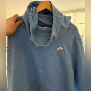 Nike Womens Plus Light Blue Turtleneck Hoodie